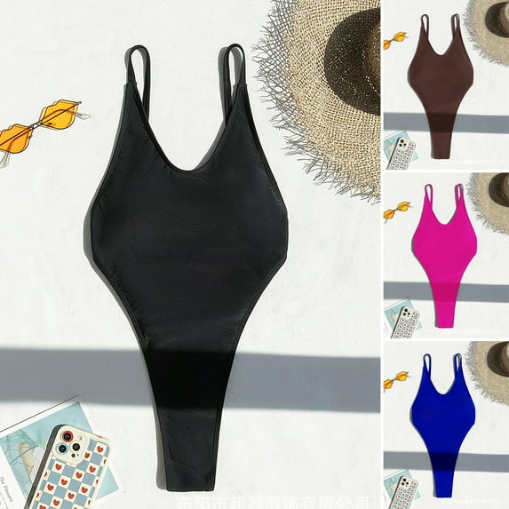 ZenCart Women Sexy Monokini V-Neck Sleeveless Swimsuit Backless Design Figure-Enhancing Fit One-piece Bikini