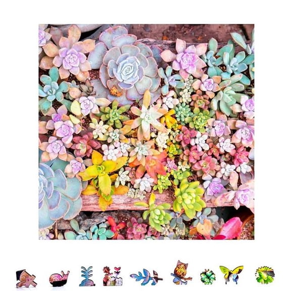 ZenChalet Puzzles ZCPGS500 Garden Succulents Puzzle - 500 Piece
