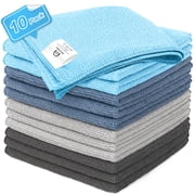ZenClean Microfiber Cleaning Cloths 12 Pack, Micro Fiber Towel (Blue Navy Gray Black)