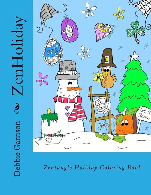 ZenHoliday : 35 Zentangle Holiday Coloring Book (Paperback)
