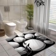 ZenInspired Black and White Shower Curtain Set with Bamboo Silhouette