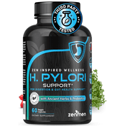 Zenmen Daily Gut & H Pylori Infection Support-Herbal con zinc, 60 cápsulas veganas،sin azúcar،fabricado en EE. UU