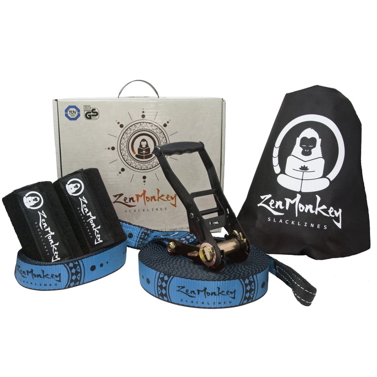 S.L.A.C.K 5lack 12inc 3枚セット ZenMonkey Classic 60ft Slackline Kit with Tree Protectors