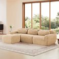 thumbnail image 1 of ZenNook 115" Sectional Couches for Living Room, Comfy Boneless Couch, 3 Seater Cloud Sofa, Compressed L Shaped Couch with Ottoman, Modern Modular Sectional, Plush Floor Sofa, No Assembly (Camel), 1 of 11