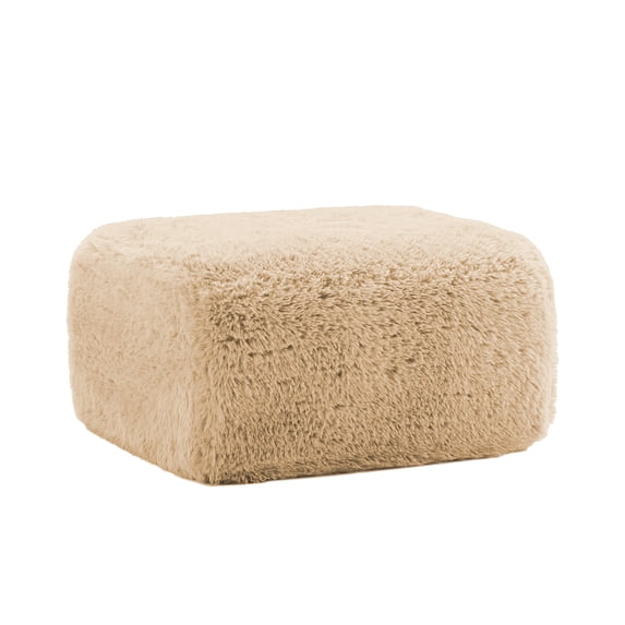 ZenNook Plush Cloud Ottoman for Modular Sectional, Comfy Compressed Footrest Stool, Fluffy Boneless Floor Ottoman for Living Room, Soft Plush Cushion Seat, No Assembly (Camel)
