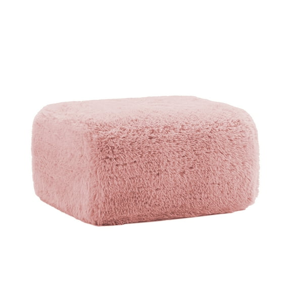 ZenNook Plush Cloud Ottoman for Modular Sectional, Comfy Compressed Footrest Stool, Fluffy Boneless Floor Ottoman for Living Room, Soft Plush Cushion Seat, No Assembly (Pink)