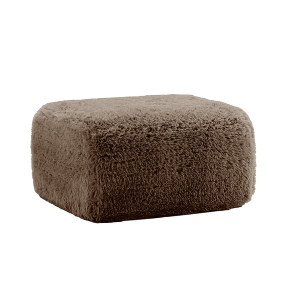 ZenNook Plush Cloud Ottoman for Modular Sectional, Comfy Compressed Footrest Stool, Fluffy Boneless Floor Ottoman for Living Room, Soft Plush Cushion Seat, No Assembly (Choco)