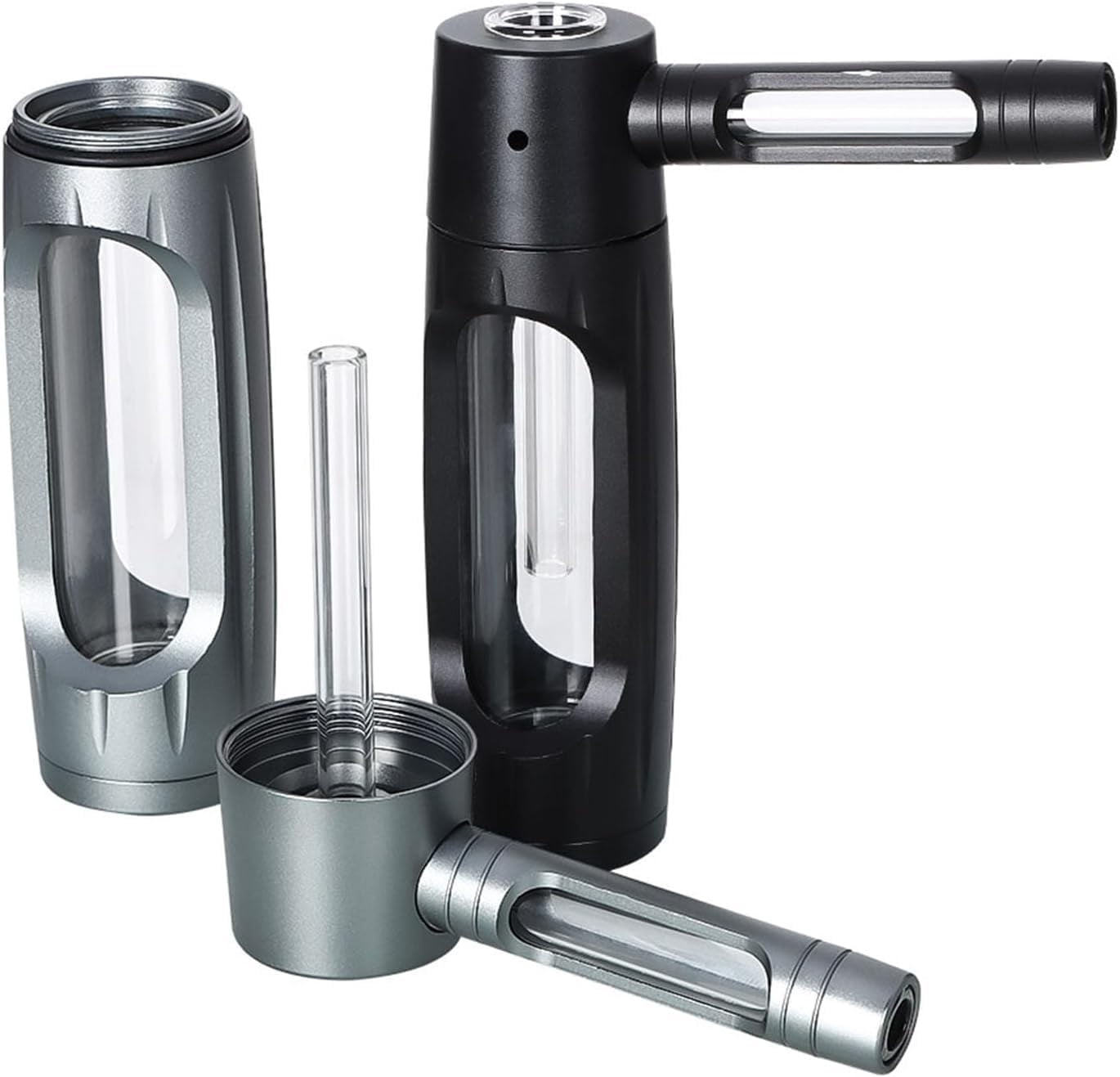 ZenPuff Luxury Aluminum/Glass Water Bottle - ZenPuff Co Water Bottle With Aluminum Alloy Exterior and Glass Interior - Ensures Your Drinks Remain Pure and Free from Any Metallic Taste (Black)