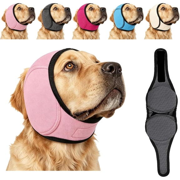 ZenPup Noise Cancelling Ear Wrap for Dogs, Soft Dog Calming Ear Wrap, Adjustable Noise Protection Ear Cover for Fireworks Thunder Bathing