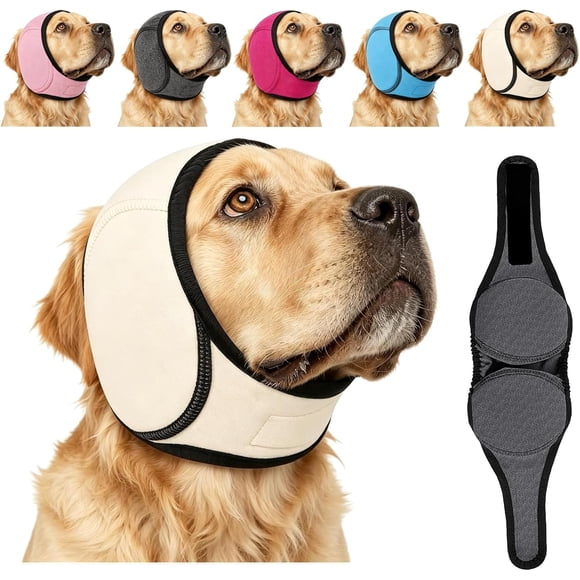 ZenPup Noise Cancelling Ear Wrap for Dogs, Soft Dog Calming Ear Wrap, Adjustable Noise Protection Ear Cover for Fireworks Thunder Bathing