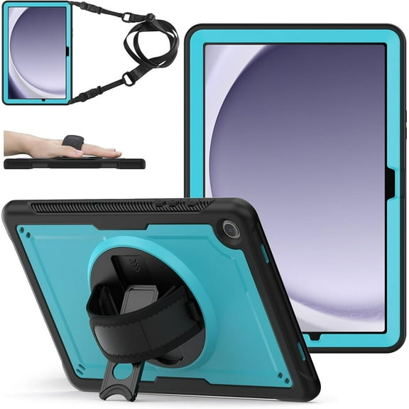 ZenRich Case for Samsung Galaxy Tab A9 Plus / A9+ 5G 11" 2023 (SM-X210/X216/X218),Heavy Duty Shockproof Protective Case with 360 Rotating Kickstand Hand & Shoulder Belt for Galaxy Tab A9 Plus 11 inch