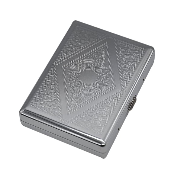 ZenSpace Metal Cigarette Case for Regular.King and 100's Size.Holds 20. Portable Double Sided Spring Clip(100mm. Silver)