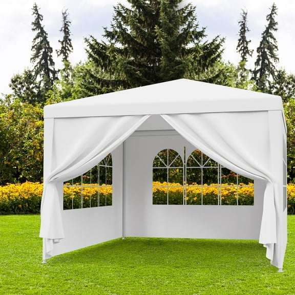ZenSports 10’ x 10’ Wedding Party Tent Gazebo Canopy 4 Removable Walls, UV Protection - White