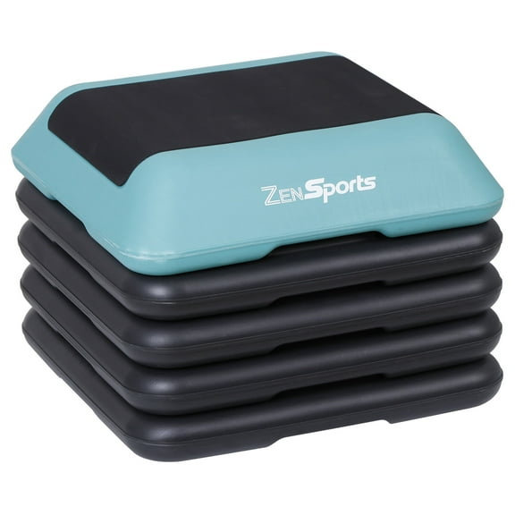 ZenSports 16-in Aerobic Step Platform W/4 Risers, Height Adjustable Exercise Workout Stepper, Green