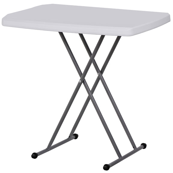 ZenSports 2.5FT Small Folding Table Plastic Dining Camping Table Adjustable Indoor Outdoor White
