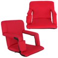 thumbnail image 1 of ZenSports 2 Pack 5 Reclining Folding Stadium Seat Bleacher Chair Red, 1 of 10