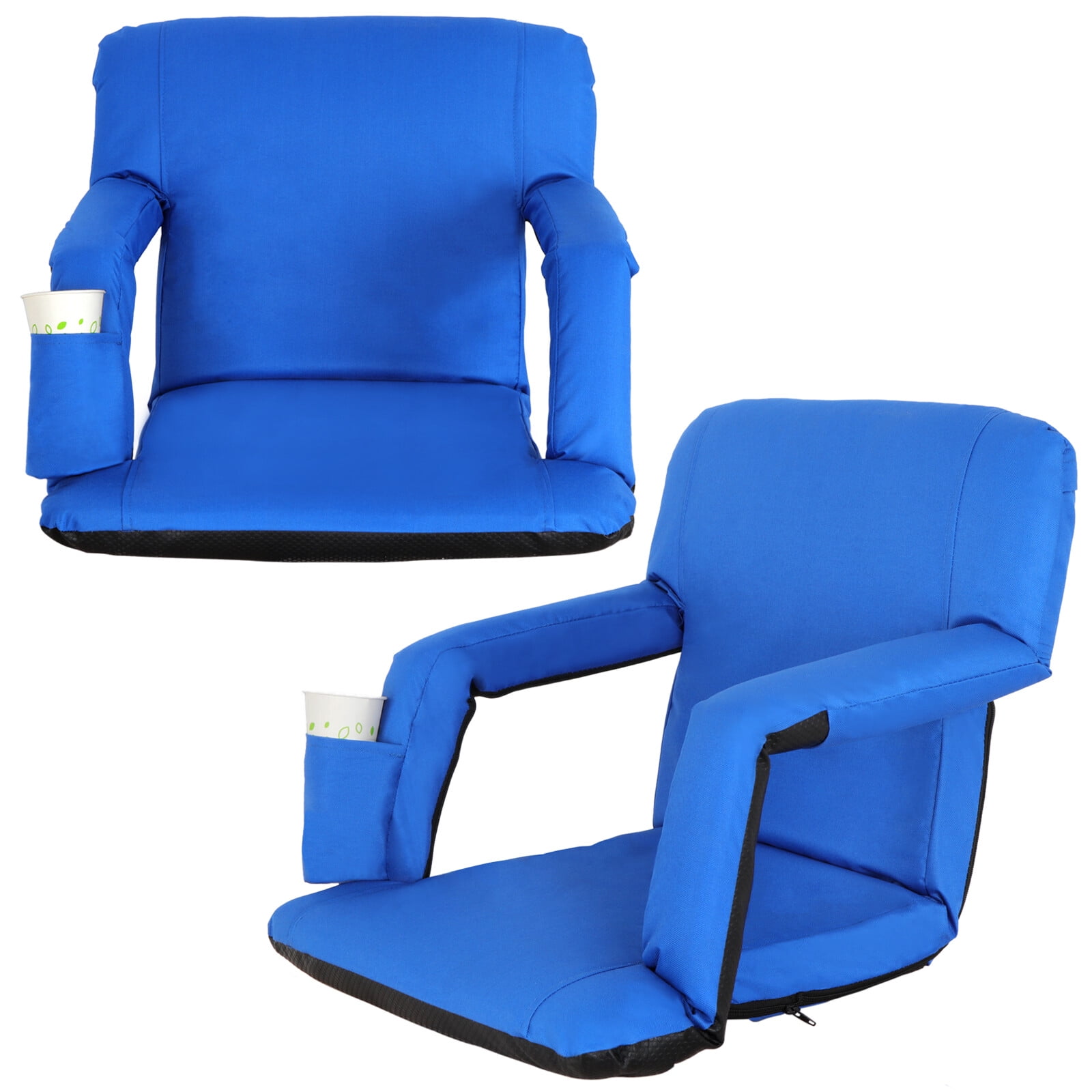 ZenSports 2 Pack Stadium Chair Seat for Bleachers 6 Reclining Positions