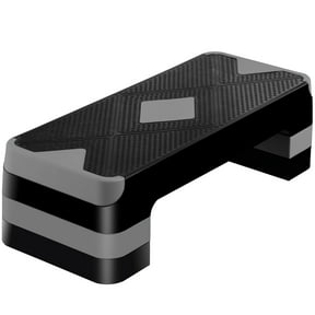 ZenSports 27" Adjustable Workout Aerobic Stepper PP Non-Slip Exercise Platform Home Gym Cardio Fitness W/4 Risers, Gray