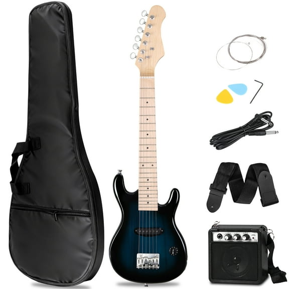ZenSports 30-inch Kids Electric Beginner Guitar 3/4 Size W/Amp & Accessories Pack, Right-Handed Blue