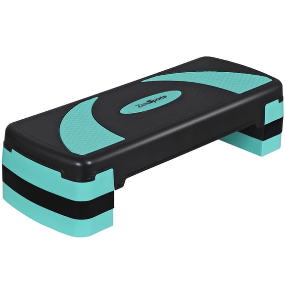 ZenSports 31" Adjustable Workout Aerobic Stepper PP Non-Slip Exercise Platform Home Gym Cardio Fitness W/4 Risers,  Green