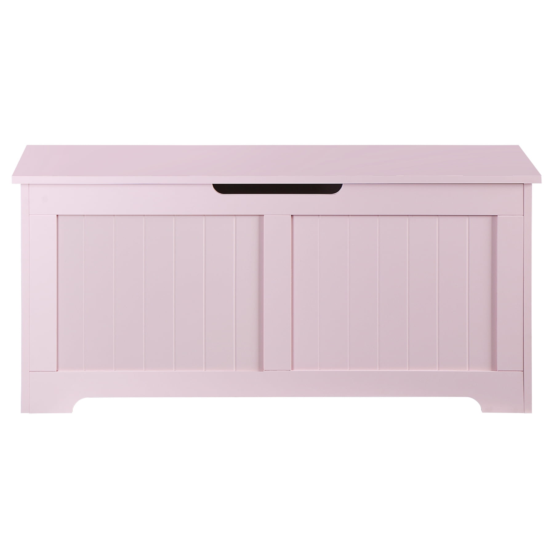 ZenSports 39''L Wooden Storage Chest Bench Box W/Safety Hinged Lid for Entryway, Bedroom Pink