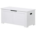 thumbnail image 1 of ZenSports 39''L Wooden Storage Chest Bench Box W/Safety Hinged Lid for Entryway, Bedroom White, 1 of 11
