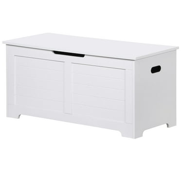 ZenSports 39''L Kids Toy Storage Chest Bench Box W/Safety Hinged Lid for Entryway, Bedroom White