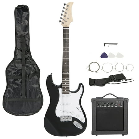 ZenSports 39-inch Full Size Electric Guitar for Beginner W/Amp & Accessories Pack, Right-Handed Black