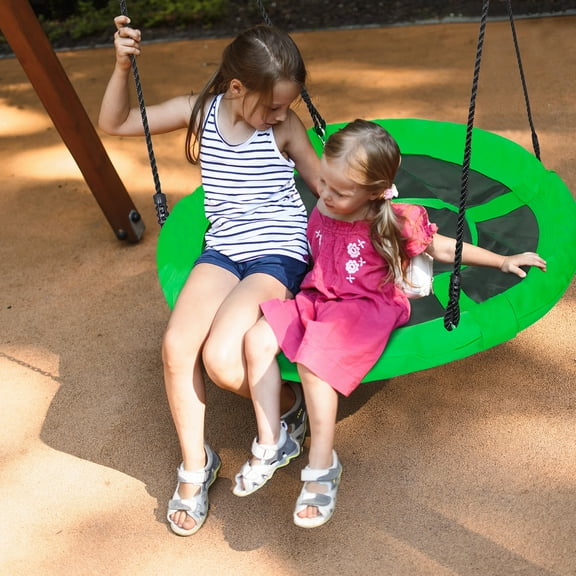 ZenSports 40’’ Flying Saucer Swing for Kids Outdoor 800lbs Adjustable Web Tree Swing Green