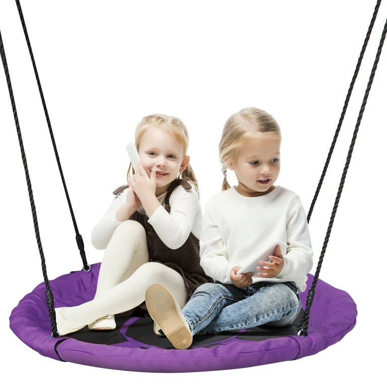 ZenSports 40 Flying Saucer Swing for Kids Outdoor 800lbs Adjustable Web Tree Swing Purple