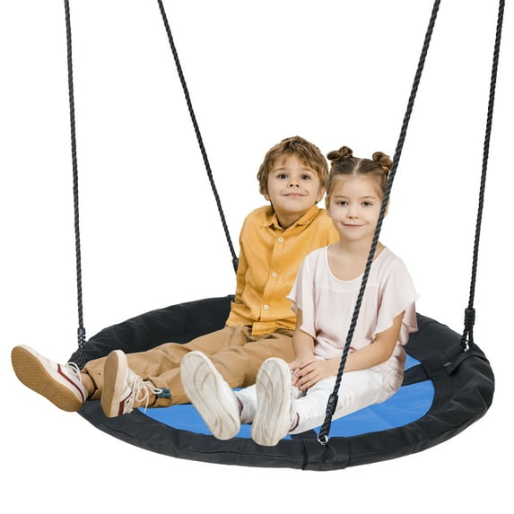 ZenSports 40" Kids Saucer Tree Swing Web Swing – Adjustable Backyard Outdoor Max 440lbs, Blue