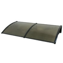 ZenSports 40’’x80’’ Window Door Awning Canopy, Polycarbonate Cover with Black Bracket, Front Door Patio Outdoor Use Home Decoration, Brown