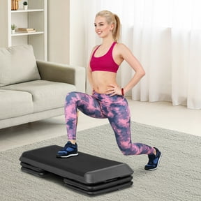 ZenSports 43''Adjustable Step Platform W/ 4 Risers, Aerobic Exercise- Home Gym Stepper,Max 550lbs