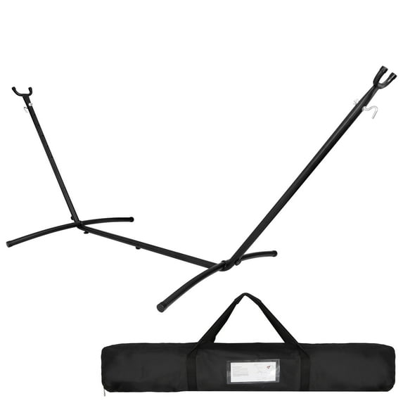 ZenSports 450lbs Adjustable 9FT Double Steel Hammock Stand Frame W/Portable Carrying Bag, Black