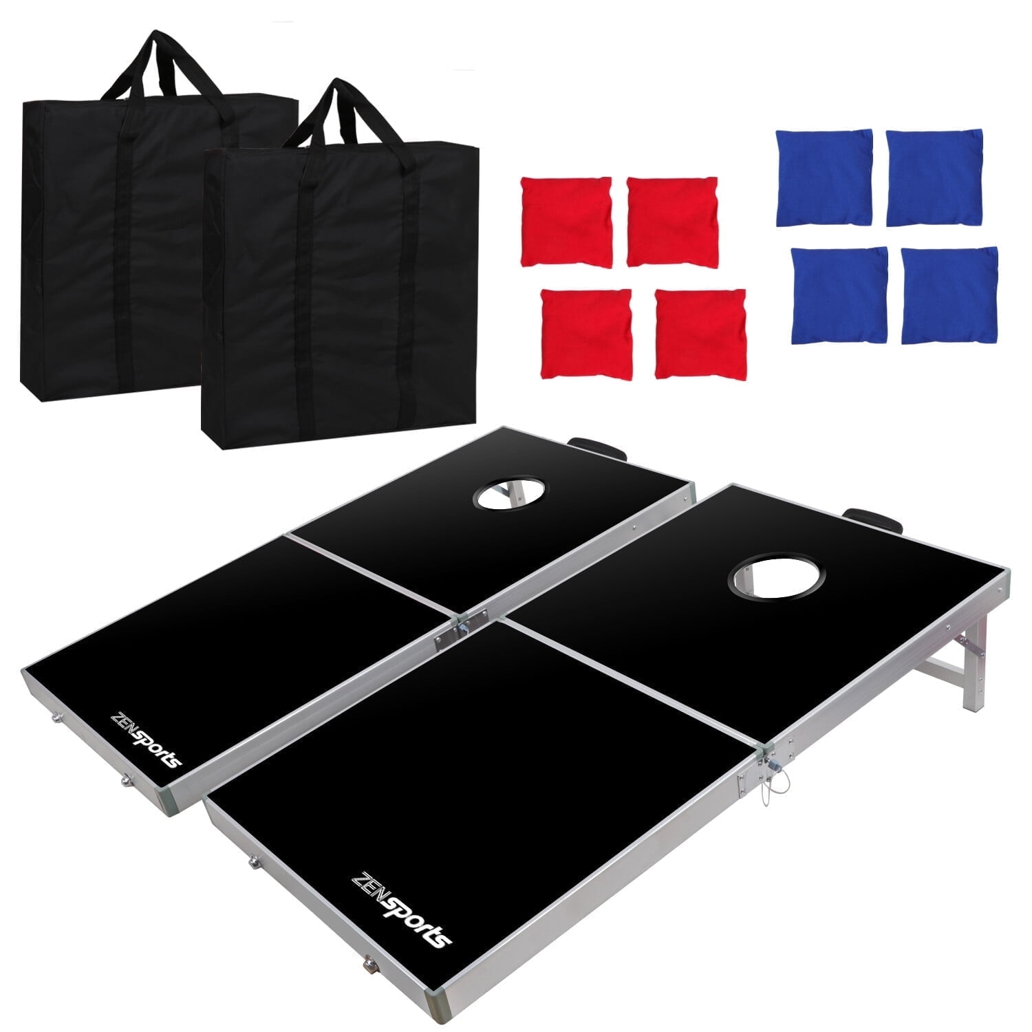 ポーカーゲームJUMBO CHANCE１３７フィバー台 ZenSports 4FTx2FT Aluminum Cornhole Game Board Set, Bean Bag Toss