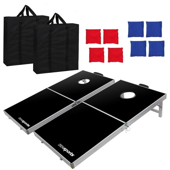 ZenSports 4FT*2FT Aluminum Cornhole Game Board Set Bean Bag Toss W/Carry Case