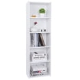 thumbnail image 1 of ZenSports 5-Shelves Narrow Bookcase, Open Shelf Modern Bookshelf Storage Organizer White, 1 of 11