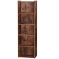 thumbnail image 1 of ZenSports 5-Shelves Narrow Bookcase Small Open Modern Bookshelf Storage Organizer Rustic Brown, 1 of 9