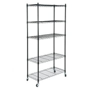 ZenSports 5-Tier Mobile Storage Rack 300LBS Steel Wire Shelving Unit W/Wheels for Kitchen Garage