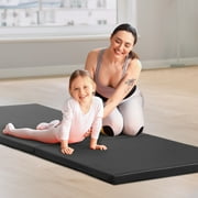 ZenSports 6x2 Tri-Fold Gymnastics Exercise Mat Floding Floor Yoga Mat 2 Thick Black