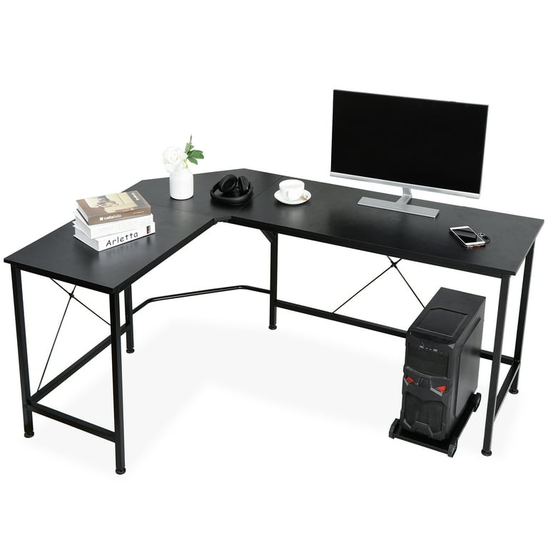 BYBLIGHT Havrvin 66-in. Wing-Shaped Black MDF Gaming Desk, Computer Desk  Studio Workstation Pc Desk Gamer Table for Streamer BB-XK00128XF - The Home  Depot