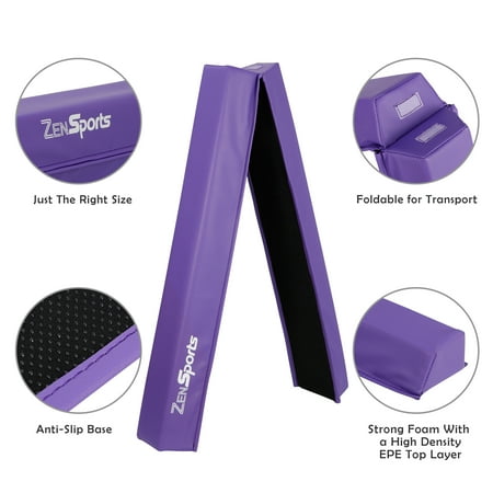 ZenSports 6FT Folding Balance Beam, Portable Foam Gymnastics Home Gym Kid Beginner, Purple