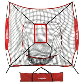 ZenSports 7'x7' Baseball Softball Net Practice Pitching Batting Hitting Net W/Strike Zone Carry Bag