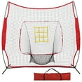 thumbnail image 1 of ZenSports 7x7FT Portable Baseball Practice Net  W/Strike Zone Target & Carry Case - Pitching Batting Hitting, 1 of 9