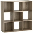 thumbnail image 1 of ZenSports 9 Cube MDF Bookshelf 3 Tier Storage Organizer Wooden Bookcase Brown, 1 of 8