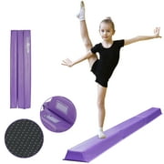 ZenSports 9FT Tri-Fold Balance Beam - Portable Home Gymnastics Kids Training Anti-Slip Base, Purple