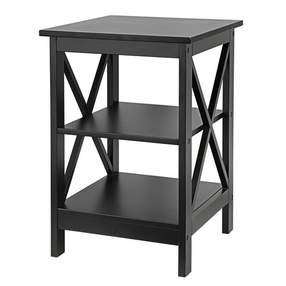 ZenSports Black Square End Table Wood Modern MDF Sofa Table