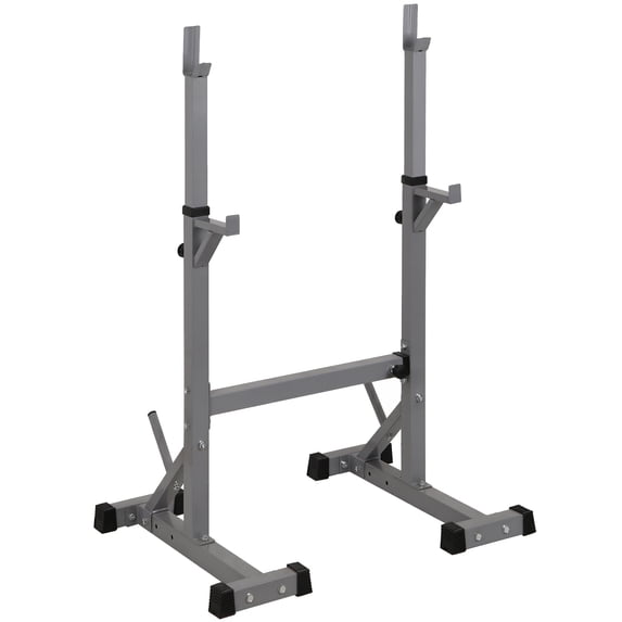 ZenSports Heavy Duty Weight Rack with Dual Mounting Modes, Adjustable Squat Barbell Stand Home Gym Strength Training Equipment for Squat Bench Press, Gray