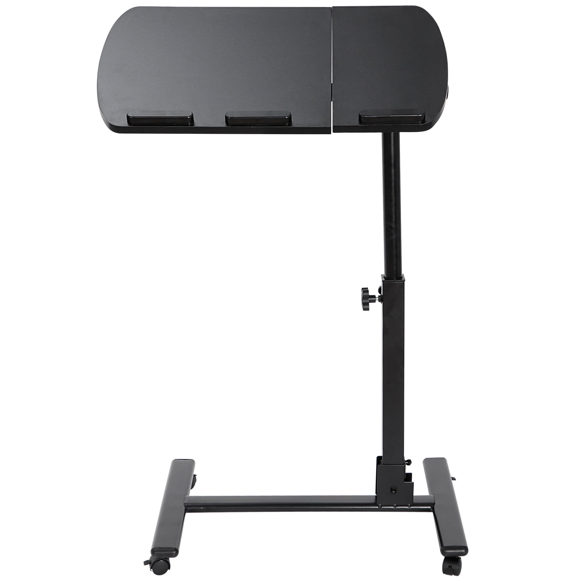 ZenSports Home Office Height Adjustable Mobile Laptop Stand Desk with Mouse Pad, Black