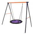 thumbnail image 1 of ZenSports Kids 440lbs Heavy-Duty Swing Stand Set W/ 40Inch Saucer Swing Tree Web Swing, Purple, 1 of 10